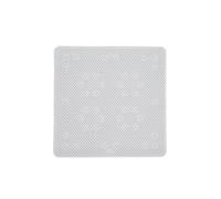 Croydex Teviot Square Padded Shower Mat with Slip-Resistant Non Slip Suction Cups, PVC Material and Drainage Holes, Comfortable Pressure Relief Design - 55x55cm, White