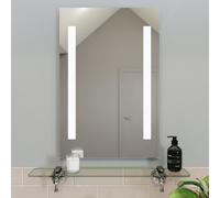 Croydex Thornton Bathroom Mirror with LED Lights, Battery Operated with Button Power Switch - Requires 8 x AA Batteries - LED Mirror Bathroom,