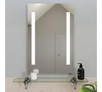 Croydex Thornton Bathroom Mirror with LED Lights, Battery Operated with Button Power Switch - Requires 8 x AA Batteries - LED Mirror Bathroom, Portrait Orientation Only, 60x40cm