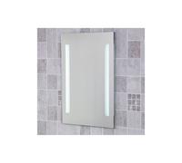 Croydex Thornton Bathroom Mirror with Lights - Easy to Install Bathroom LED mirror Battery Operated with All Fittings Included, Two Light Strips, Touch Button Power Switch, 60x40cm