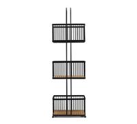 Croydex Three Tier Storage Caddy - Black & Bamboo, Freestanding Bathroom Storage