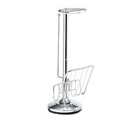 Croydex Toilet Caddy includes Roll Holder/Spare Roll Holder/Magazine Rack, 54 x 19 x 24 cm, Chrome