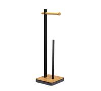 Croydex Toilet Roll Holder - Black / Bamboo