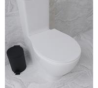 Croydex Capri Oval Toilet Seat Soft Close and Quick Release Button - with Adjustable Hinges to Fit All Standard Toilets, Heavy Duty White Polypropylene, Bottom Fixing
