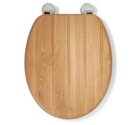 Croydex Toilet Seat Oak Effect Tongue And Groove Antimicrobial Top Bottom Fix