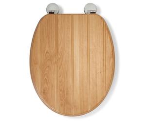 Croydex Toilet Seat Oak Effect Tongue And Groove Antimicrobial Top Bottom Fix