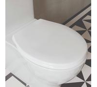 Croydex Constance Flexi-Fix White Soft Close Toilet Seat with Quick Release Button, Anti-Bacterial Treated Thermoset Plastic, Heavy Duty, Adjustable Stainless Steel Hinges Fits Most UK Toilet Bowls