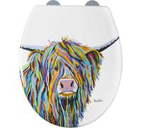 Croydex Toilet Seat Soft Close Steven Brown Colourful Highland Cow Angus McCoo