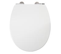 Croydex Haughton Premium Toilet Seat Soft Close, Adjustable Hinges Fit All Standard Toilets, Heavy Duty White Thermoset Plastic, Bottom Fixing, Quick Release Toilet Seat