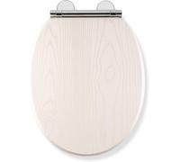 Croydex Toilet Seat Soft Close Wood Quick Release Anti Bacterial Oak/Grey/White