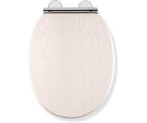 Croydex Toilet Seat Soft Close Wood Quick Release Anti Bacterial Oak/Grey/White