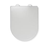 Croydex Varano Durable D Shaped Soft Close Toilet Seat with Anti-Bacterial Surface, Adjustable Hinges, Quick Release for Easy Cleaning - Polypropylene D Shaped Toilet Seat, Top and Bottom Fix