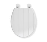 Croydex Toilet Seat White Anti Bacterial Wood Adjustable Hinges Non Slip