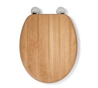 Croydex Tramonti Oak Effect Wooden Toilet Seat With Flexi-Fix™ Hinges
