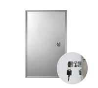 Croydex Trent Lockable Medicine Cabinet - Mirrored Door Medication Cabinet, Fixed Internal Shelf, Polished Stainless Steel, Easy Installation with Included Fixings and Keys, Pre-assembled, 13x25x40cm