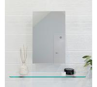 Croydex Trent Bathroom Wall Cabinet with Lock and Key - Mirrored Door Stainless Steel Medicine Cabinet with Fixed Internal Shelf, Includes Fixings and Keys, Pre-assembled (40x25cm)