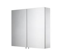 Croydex Vallon Silver Effect Double Bathroom Cabinet With Mirrored Door (H)571mm (W)600mm
