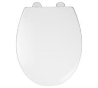 Croydex Vendee Soft Close Toilet Seat - Adjustable Hinges with Quick Release Button for Easy Cleaning and Antibacterial Treated Surface, Oval Toilet Seat (White)