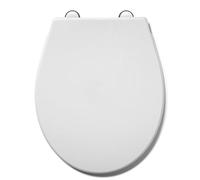 Croydex Vivara White Toilet Seat - Made from Resilient Polypropylene with Adjustable Hinges to Fit Standard Toilets, Bottom Fix Only with Durable Stainless Steel Hinges, All Fittings Included (Oval)