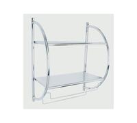 Croydex Wall Mounted Curved Shelf/Towel Rack Mild Steel/Chrome Finish