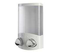 Croydex Wall-Mounted Soap Dispenser – Pre-measured Pump, Refillable, Corner/Flat (White, 2x320ml)