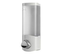 Croydex Wall Mounted Refillable Soap Dispenser 350ml, Corner or Flat Mount | White | Keeps bathrooms tidy | Easy to refill | Suitable for soap, gel , shampoo or lotion | Comes with labels