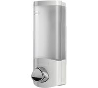 Croydex Wall Mounted Refillable Soap Dispenser 350ml, Corner or Flat Mount | White | Keeps bathrooms tidy | Easy to refill | Suitable for soap, gel , shampoo or lotion | Comes with labels