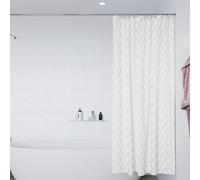 Croydex Waterproof Shower Curtain, Gold Chevron Pattern, 180 x 180cm, Water Resistant Fabric - 100% Polyester, Machine Washable, Cling Resistant