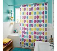 Croydex Waterproof Shower Curtain Textured Dots Machine Washable Fabric Curtain