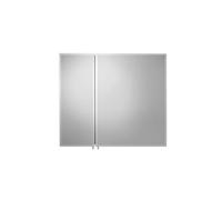 Croydex WC101669 Halton Single Door Bi View Aluminium Cabinet with Hang N Lock Fitting System, 76 x 66 cm, Silver