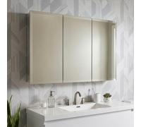Croydex Westbourne 76 x 91.5cm 3 Door Bathroom Mirror Cabinet | Two Adjustable Shelves | Hang 'n' Lock™ Easy Fit Bracket | 110° Wide Door Hinges | White Steel Carcass