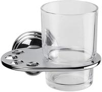 Croydex Westminster Chrome & Glass Toothbrush and Tumbler Holder