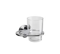 Croydex Westminster Chrome & Glass Toothbrush and Tumbler Holder