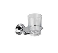 Croydex Westminster Glass Tumbler & Wall Mounted Holder Chrome