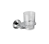Croydex Westminster Chrome & Glass Toothbrush and Tumbler Holder