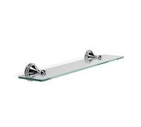 Croydex Westminster Wall Mounted Glass Shelf with Zinc Alloy Construction, Chrome, Silver