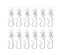 Croydex White Plastic Shower Curtain Hooks and Gliders Pack of 12 - Curtain Trac