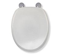 Croydex White Quartz Wooden Toilet Seat With Flexi-Fix™ Hinges