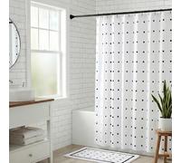 Croydex Squares Shower Curtain - White/Black