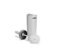 Croydex White Toilet Brush and Storage Container | Anti-bacterial Brush for Every Day Cleaning | Simple Discreet Design | White Bristle Brush