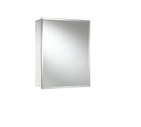 Croydex Winster Aluminium Bathroom Mirror Cabinet with Easy Hang 'N' Lock Installation, Adjustable Shelves, Double Mirrored Doors, Pre-Assembled, Fixings Included, Reversible Door Opening, 40.5x51cm