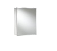 Croydex Winster Aluminium Bathroom Mirror Cabinet with Easy Hang 'N' Lock Installation, Adjustable Shelves, Double Mirrored Doors, Pre-Assembled,