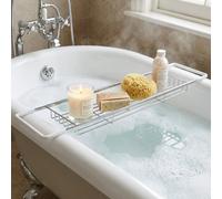 Croydex Bath Rack – Chrome-Plated Mild Steel Organiser Tray, 650×135mm, PVC Ends, 5yr Rust-Free