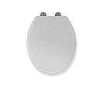 Croydex WL110922H SafeFlush Toilet Seat with Anti-Bacterial Treated Surface, Soft Close Hinges and Quick Release Feature