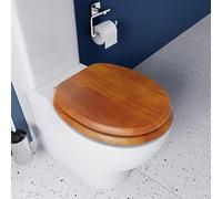 Croydex WL515041 Solid Wood Toilet Seat, Antique Pine, Brown, 48 x 38 x 7 centi