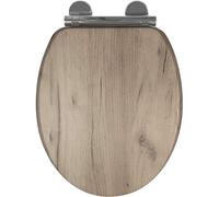 Croydex WL605231H Flexi-Fix Corella Always Fits Never Slips Slow Close Toilet Seat, Grey Oak Effect, One Size