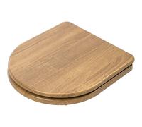 Croydex Teak D Shape Soft Close Toilet Seat, Flexi-Fix Hinges (Levico) | Quick release button for easy cleaning | Adjustable hinges | Top and bottom fixings | Antibacterial | Heavy duty toilet seat