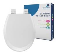 Croydex Wooden Soft Close Toilet Seat with Stick Tight Hinges (Carron)