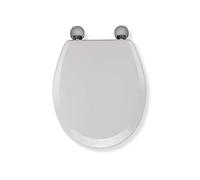 Croydex Como White Wooden Toilet Seat With Flexi-Fix™ Hinges