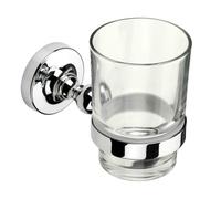 Croydex Worcester Bathroom Toothbrush Holder Traditional Glass Tumbler Chrome